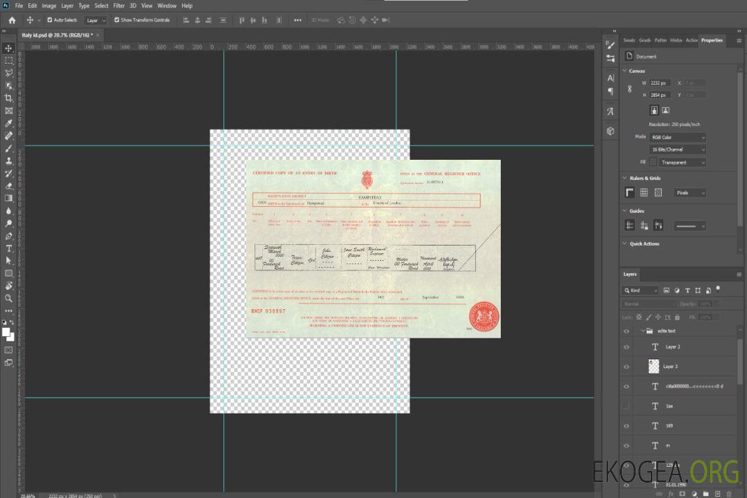 Modèle d'acte de naissance du Royaume-Uni au format PSD, entièrement modifiable template Modèle d'acte de naissance du Royaume-Uni au format PSD, entièrement modifiable template